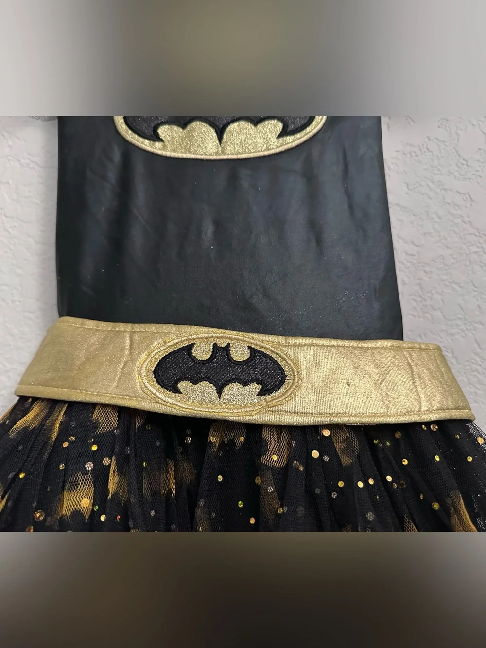 Rubie’s Dc Comics Halloween Costume Batman Baby Girl Sz S Tutu Skirt Belt